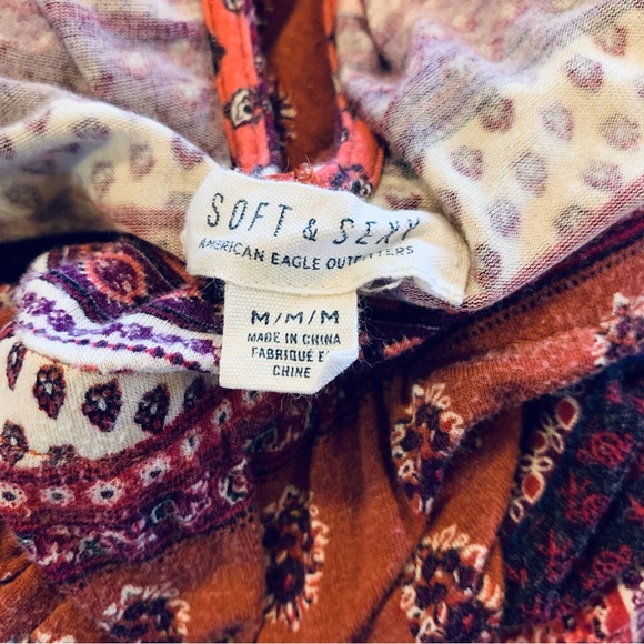 American Eagle Boho Festival Paisley Print Sundress High Neck Maxi Dress; Size M - Picture 11 of 11